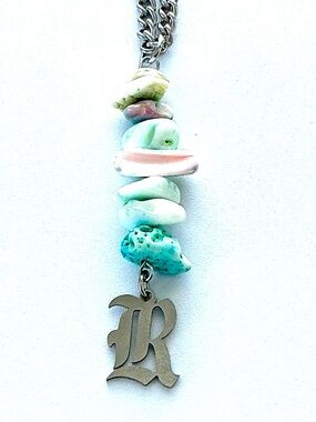 🆕 “R” Old English Letter Pendant Necklace-Stainless Steel